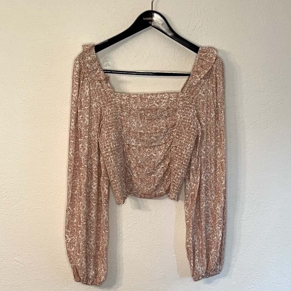 BB Dakota by Steve Madden - Ruffle Long Sleeve, Crop Top, Size L